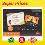 GBC Laminating Pouch◉125 Micron◉A3 Clear◉Heavy Duty Pouches◉25 Pack◉Bl125M25A3◉