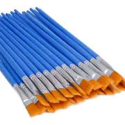 Catzon 30 Pcs Flat Paint Small Brushes Bulk for Detail Painting-Yellow