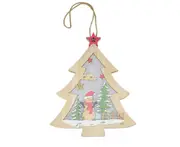 C253 Christmas Tree-shaped House with Lights Christmas Decoration House Welcome Card Decoration Home Door Hanger