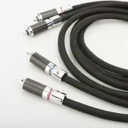 Pair 1m Audio Cable 6N Pure Silver RCA Rhodium Plated RCA Plug Silver Wire Cord