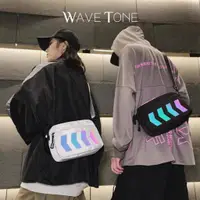 在飛比找蝦皮購物優惠-WAVE TONE〖2色〗街頭時尚嘻哈雷射反光斜肩包 單肩包