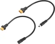 uxcell 2 Pcs XT60 Adapter Cable, XT60 Male to DC5525 Female/XT60 Female to DC5525 Male 5.5 x 2.5mm Connector Cable for Portable Power Station