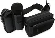 Camping Large Capacity Fishing Tackle Bag Rod Bag Hiking Belt Pouches Waist Bag Outdoor Travel Shoulder Bag, Black