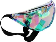 SUPVOX Fashion Women's Transparent Waist Pack Sports Bag for Running Cycling Travel Key Phone Holder Easy to Wear with Zipper Closure for Gym Outdoor Activities