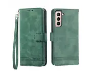 Flip Leather Wallet Case for Samsung Galaxy S21 - Green