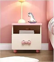 Children's Bedside Table, Girl Nightstand for Bedroom, Cartoon Pink Bedside Cabinet 2 Drawer, Mini Bedside Storage Cabinet Simple Furniture 43X40X42CM(Color:Pink)