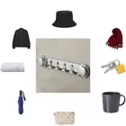 1 Pcs Silver Coat Hanger with 5 Hook Coat Rack Wall Mount Bathroom
