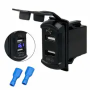 12V-24V Dual 2 USB Port Car Boat Charger Socket Voltage Digital Panel Volt Meter (for: Renault)