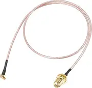 uxcell MMCX Male Right Angle to SMA Female Bulkhead,Pigtail Antenna Coaxial RG178 Low Loss Cable,RF Coaxial Connector,20inch