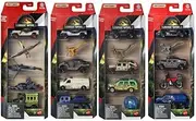 [Jurassic World] Matchbox Dinosaur Vehicle Collection, Die-Cast Cars and Figures 5 Packs, Set of 4, 20 Vehicles, JGL60-956B