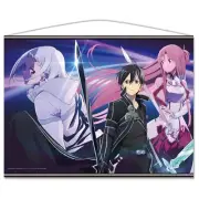 NEW Sword Art Online Kirito x Asuna x Black Yuna B2 Tapestry Official Japan