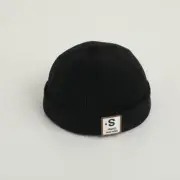 Vintage Letter Baby Brimless Hat Solid Color Corduroy Toddler Docker Cap Autumn