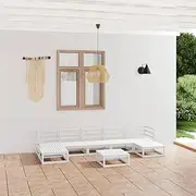 8 Piece Garden Lounge Set Solid Pinewood Patio Bar Sets