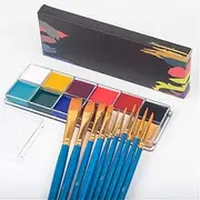 12 Colors Body Paint Kit Oil-based Face Paint Makeup Palette for Christmas Costume Fancy Party Make Up Professional Face Body Painting with Brushes