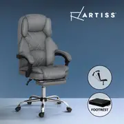 FTYP Executive Office Chair Computer Gaming Chairs Fabric Footrest Grey