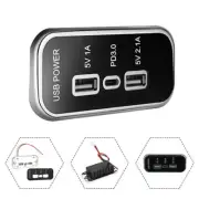 PD Type-C USB Car Charger Socket Power Adapter Outlet 3 Ports For Truck ATV Boat (for: Mitsubishi)