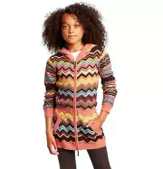 Missoni for Target Girls' Colore Zig Zag Long Sleeve Hooded Zip-Up Cardigan Med