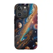 For iPhone 15 Pro Tough Case Compatible with MagSafe Planets Of The Universe