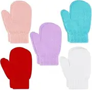 [HTQFDC] 4 Pair Toddler Mittens Baby Mittens Soft Toddler Gloves Warm Newborn Mittens Winter Gloves for Baby Girls Boys