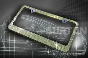 Popular 7 Row Green Crystal License Plate Frame/Cap/Screw