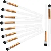 BIUDECO 10-Piece Women's Makeup Brush Set Eye Shadow Brush Concealer Brush Contour Brush for Travel White Gold