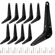 10 Pack 4x3In Metal Floating Shelf Brackets Wall Mount L Brackets Corner Braces