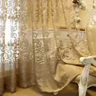 1 Panel Semi-Shading European Sheer Curtain Textured Window Tulle Drape Decor