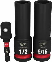Milwaukee 49664485 - Impact Socket Set 1/2" Drive SAE Deep - 3 Piece Set