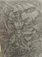 Original Art 12*17 Wolverine Vs Sentinel By Mardel Cruz