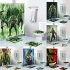 The Incredible Hulk Bathroom Set Shower Curtain Non-Slip Bath Mat Toilet Cover
