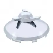 United Pacific 21120 Axle Hub Cap Front, 6 Uneven Notched, Stainless, With 3