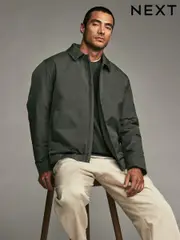 Khaki Green Shower Resistant Padded Harrington Jacket (806723) | $87