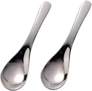 BRIGHTFUFU Kids Cutlery Set 2pcs Children's Spoons Stainless Steel Rice Spoon Kitchen