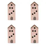 4x Urban Jonah House 15cm Concrete Ornament Home Decor Statue Display Tall Pink