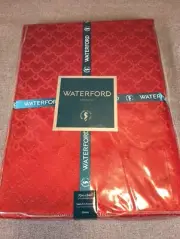 WATERFORD Oblong Red Gold Tablecloth Size 70 X 84 In. Machine Washable