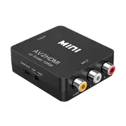Composite AV CVBS 3RCA to HDMI Video Cable Converter 1080p Upscaling Black
