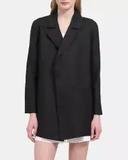 Theory "Clairene" double-face Linen Black Jacke Size Petite Small (TP) -$295