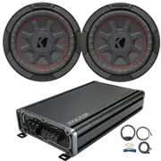 2x Kicker 6.75" 300W Max Dual Voice Coil Subwoofer, 1200W Max Class D Amplifier