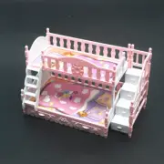 1:12 Scale Doll House Miniatures FurniturePink Double Bunk Princess Bed Plastic