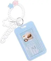 3 Inch Acrylic Kpop Photocard Holder, Photocard Display Frame Kpop Photocard Stand Kpop Photocard Organizer with Keychain Love Heart Pendant for Tabletop Decor(Blue1)