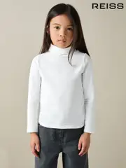 Reiss Ivory Carey 4-9 yrs Cotton-Jersey Roll-Neck Top with Stretch (AB2442) | $25