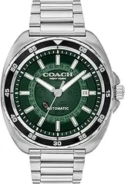 [COACH] Charter Men's 3H Multifunction Automatic Watch - Stainless Steel Bracelet - Water Resistant up to 5ATM/50 Meters - Him - Premium Fashion - Self-Winding - 44.5mm