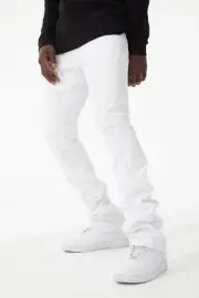 Jordan Craig Martin Stacked Santorini Denim Jeans-JTF1178-(White)-SIZE 40