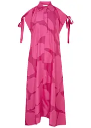 Lovebirds Merry Printed Silk-satin Midi Dress - Pink - XL (UK18) XL (UK18)