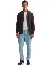 [Oxford] Caleb Wool Cardigan in Chocolate