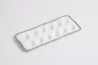Deviled Egg Tray, 14.5 X 6.3 Inch, Silver/White Tone, Oven, Freezer, Dishwasher