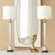 Lana Modern Table Lamps 38 1/2" Tall Set of 2 Clear Crystal Glass for Bedroom