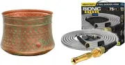 1917-G Hose Pot, Hammered, Patina & Bionic Steel PRO Garden Hose - 304 Stainless
