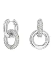 [Swarovski] Dextera Inter Linked Hoop Earrings in White