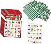 harayaa Xmas Winter Holiday Bingo Cards, Christmas Party Paper Bingo Cards, Christmas Bingo Card Set for Classmates, Adults